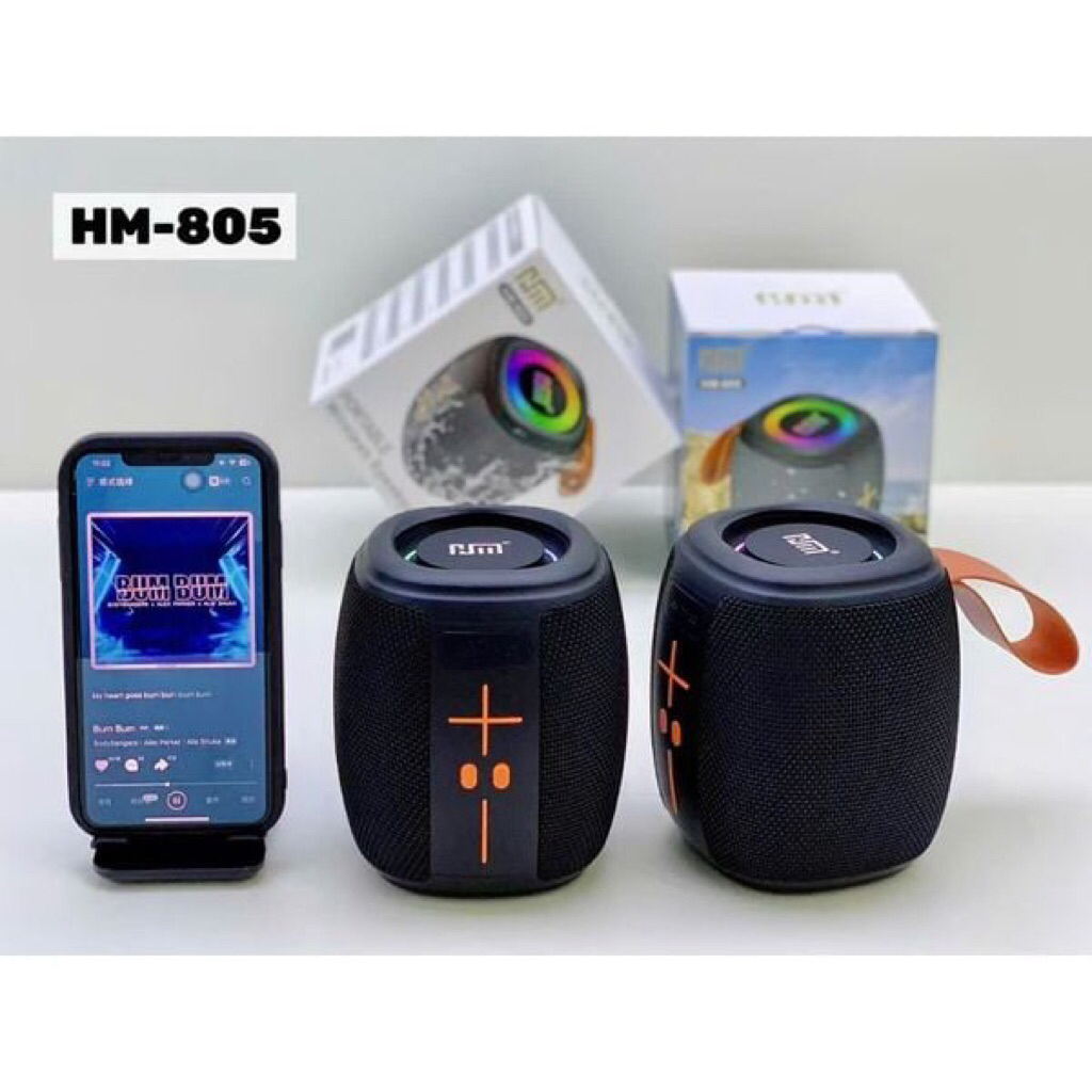 Loa bluetooth HM-805 âm thanh mạnh mẽ, đèn LED RGB cao cấp .
