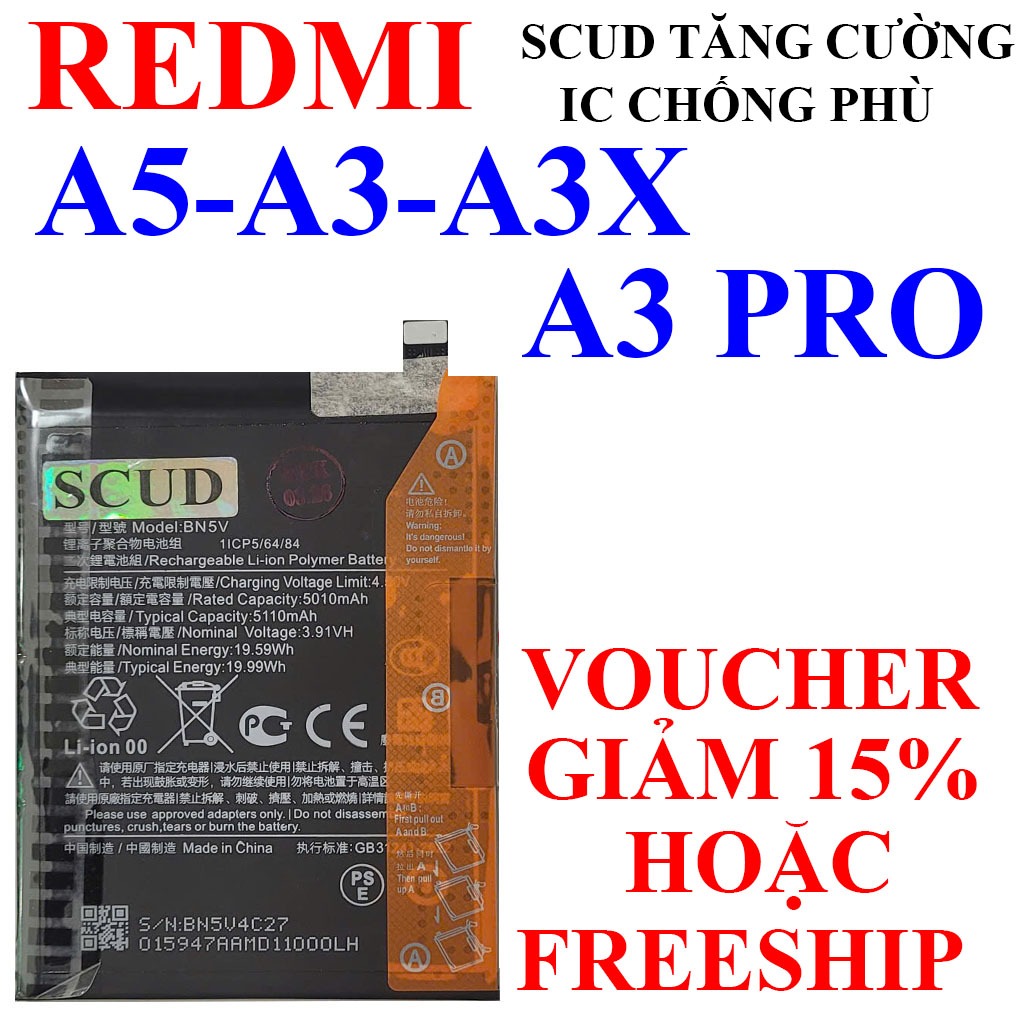 Pin Scud cho Xiaomi Redmi A5/Redmi A2/Redmi A2 Plus/Redmi A3/Redmi A3X/Redmi A3 Pro
