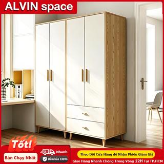 ALVIN Tủ quần áo tủ quần áo lắp ghép Khả năng chịu tải cực mạnh dễ lắp đặt và đóng mở êm ái