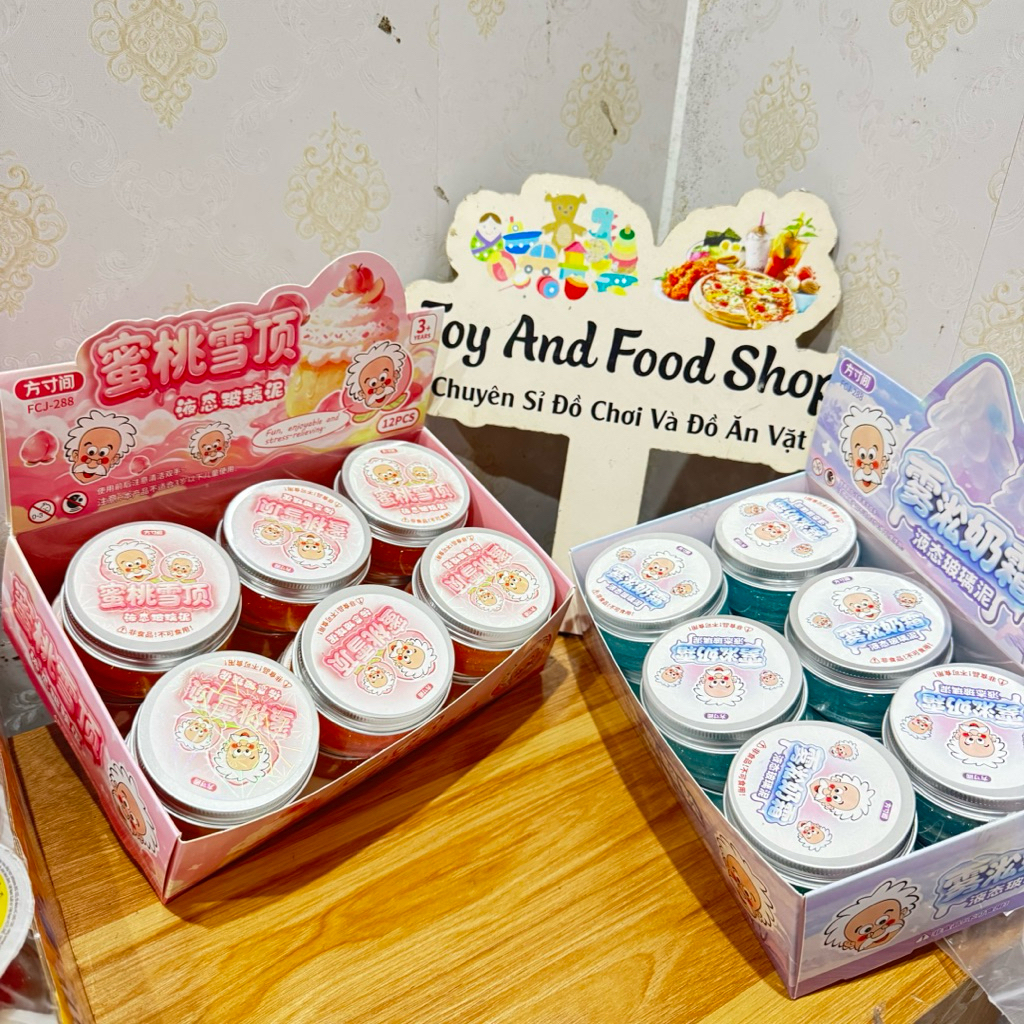 Hộp 12 hũ Slime Ông Già Put.ty - Slime dẻo óng ánh siêu hót