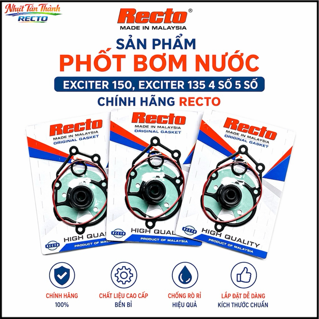 Phốt Bơm Nước Exciter 150, Exciter 135 4 Số, Exciter 135 5 Số Thương Hiệu Recto Malaysia