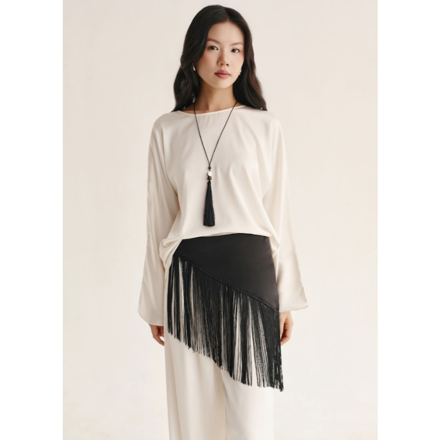 Khăn Satin Fringe Shawl | Soeur Studio