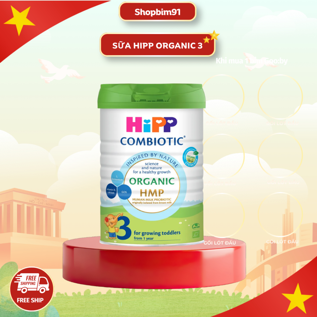 Sữa bột công thức HiPP 3 Organic Combiotic 800g hỗ trợ tiêu hóa và tăng chiều cao dành cho trẻ nhỏ