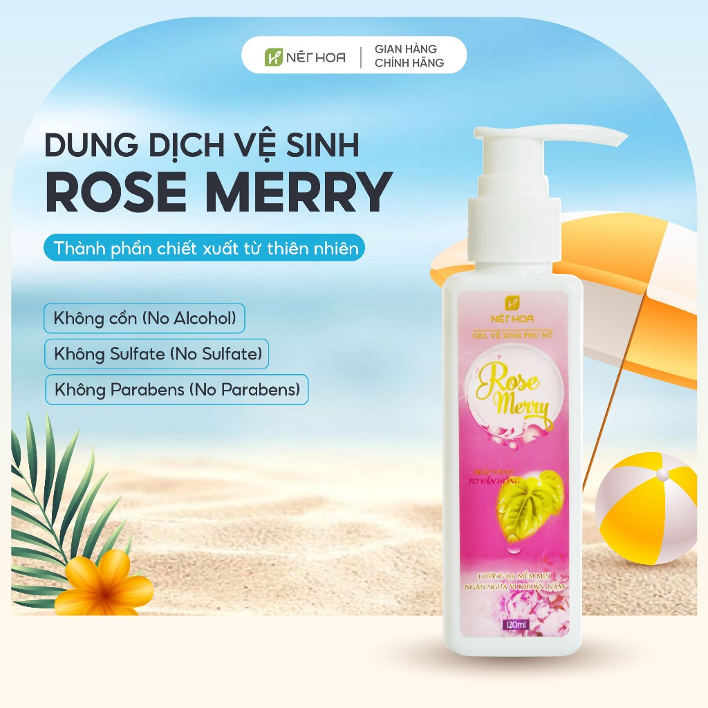 Dung Dịch Vệ Sinh Phụ Nữ Rose Merry Hỗ Trợ Dưỡng Ẩm, Làm Sạch, Giảm Ngứa An…
