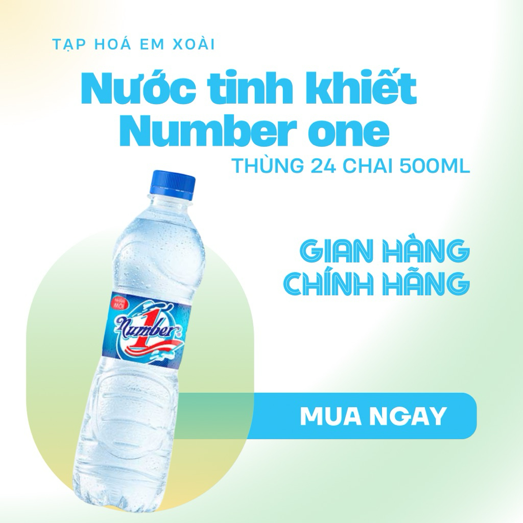 [ Nước Tinh Khiết ] Thùng 24 Chai Nước Tinh Khiết Number One 500ml ( Lọc Number1 )