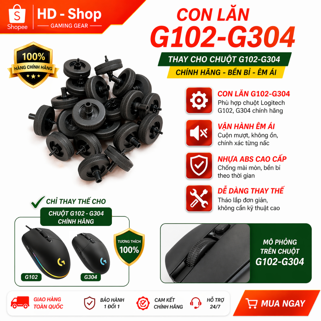 Con Lăn Chuột Logitech G102 ,g102 lightsync ,g203 G304 G305 -gprohero new