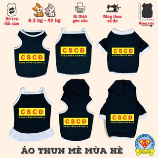 Áo mùa hè chó mèo - CUỘC SỐNG CÔ ĐƠN - ĐEN - Superpet Shop