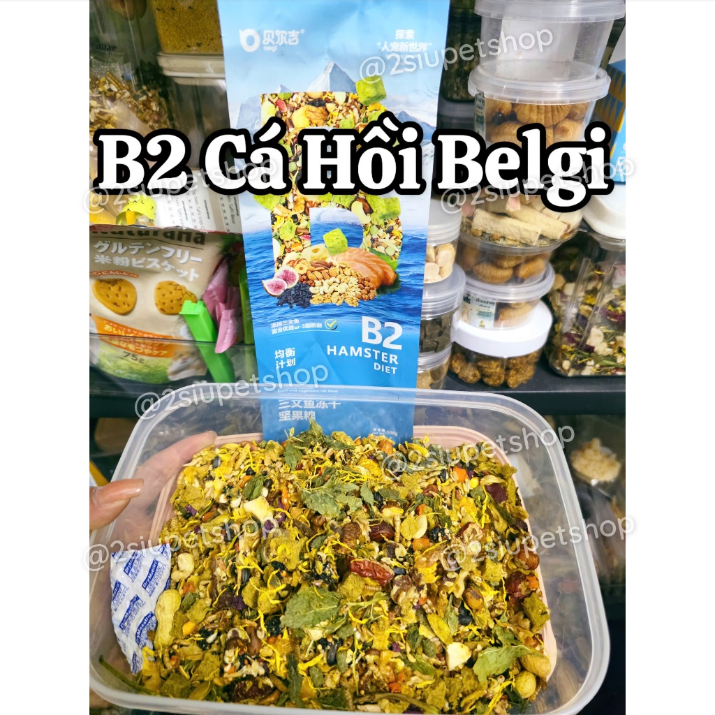 [ belgi ]  Thức ăn B2 Cá Hồi Belgi -Thức ăn chuyên dụng cho chuột hamster, cá hồi sấy khô và 42+ Thà