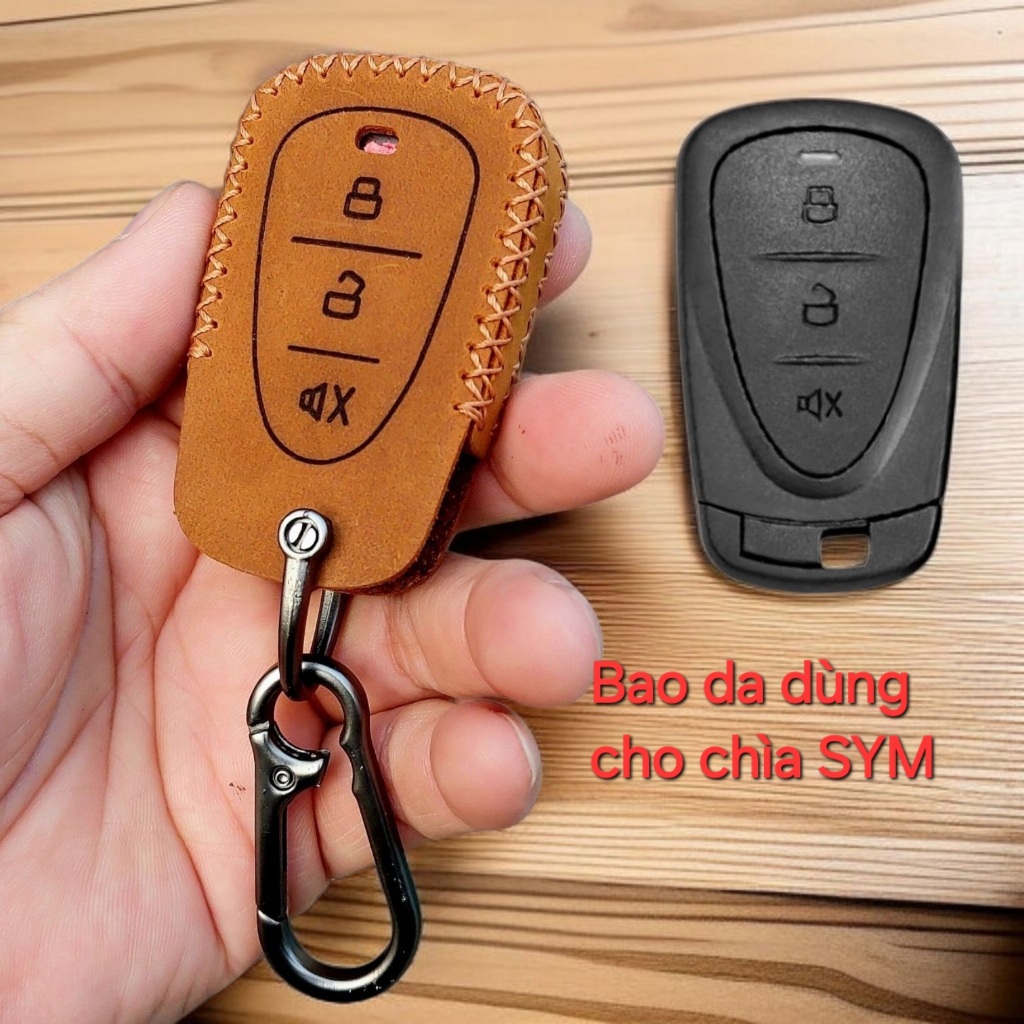 Bao da chìa khoá xe SYM, SYM TPBW 125, PRITI 125, NAGA 150, TUSCANY 150 thủ công handmade da thật