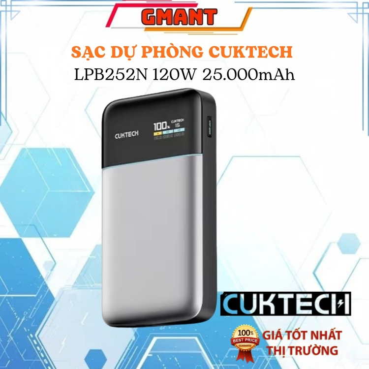 Pin Dự Phòng CUKTECH LPB252N 25.000mAh 120W. Chính Hãng CUKTECH Chứng Nhận CCC