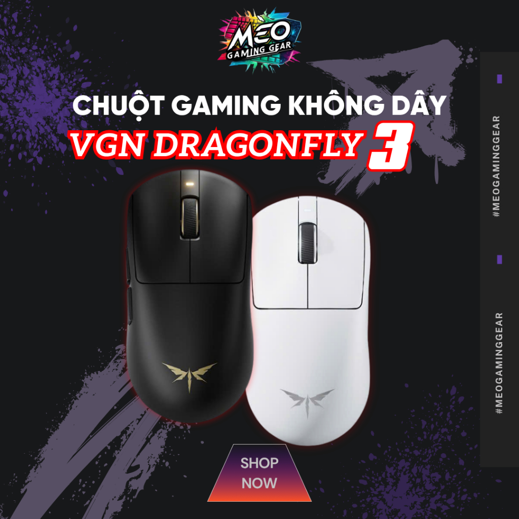 Chuột Gaming Không Dây VGN Dragonfly 3 - PAW3955 Extreme - Nordic 54L15. Dual 8K | BigBuy360 - bigbuy360.vn