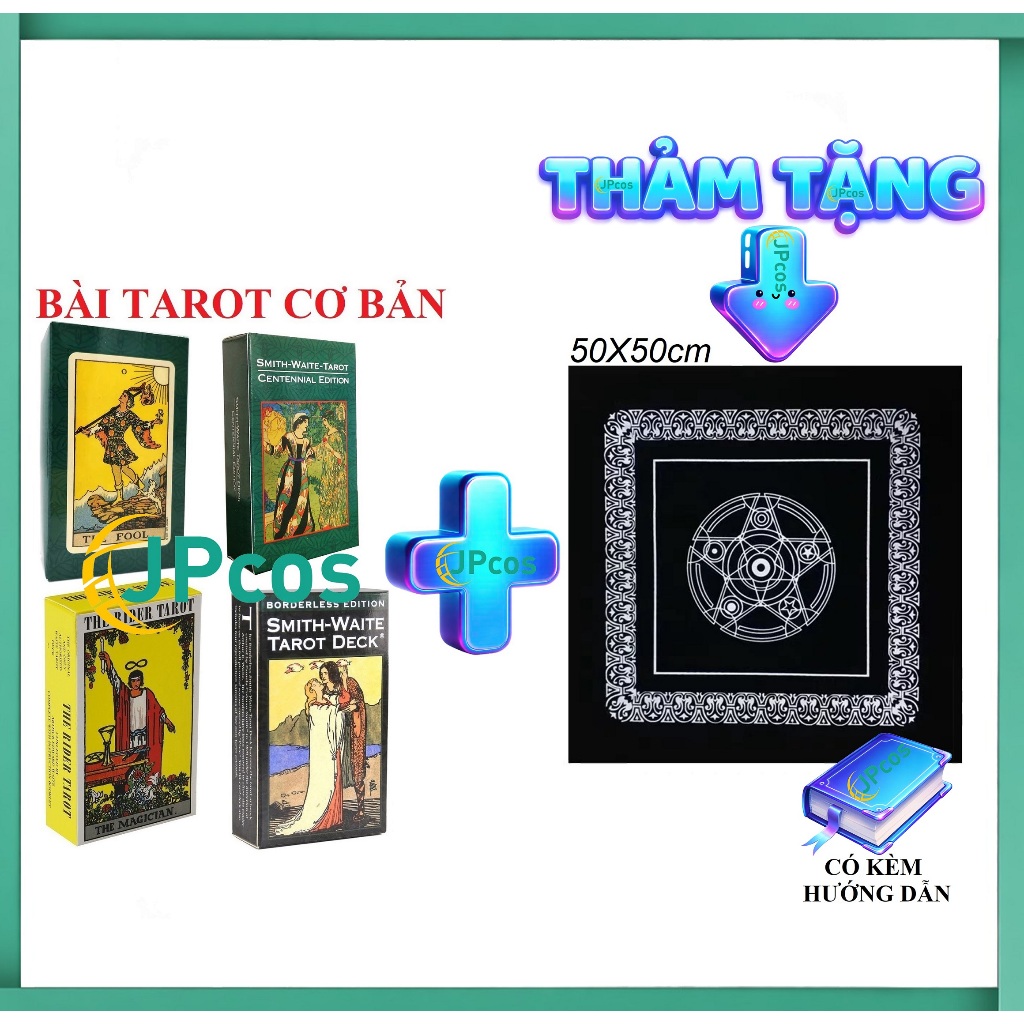 Bộ bài tarot bói Smith Waite, tarot nhập môn, Bộ bài Tarot cơ bản kèm thảm
