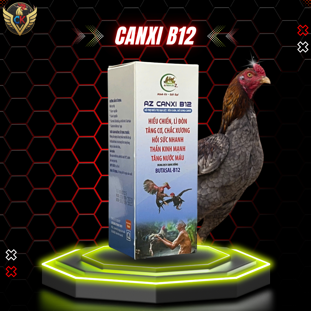 AZ CANXI B12 cho gà đá - Bổ sung Canxi, Kẽm, Magie hữu cơ giúp chắc xương, lì đòn, tăng lực đá