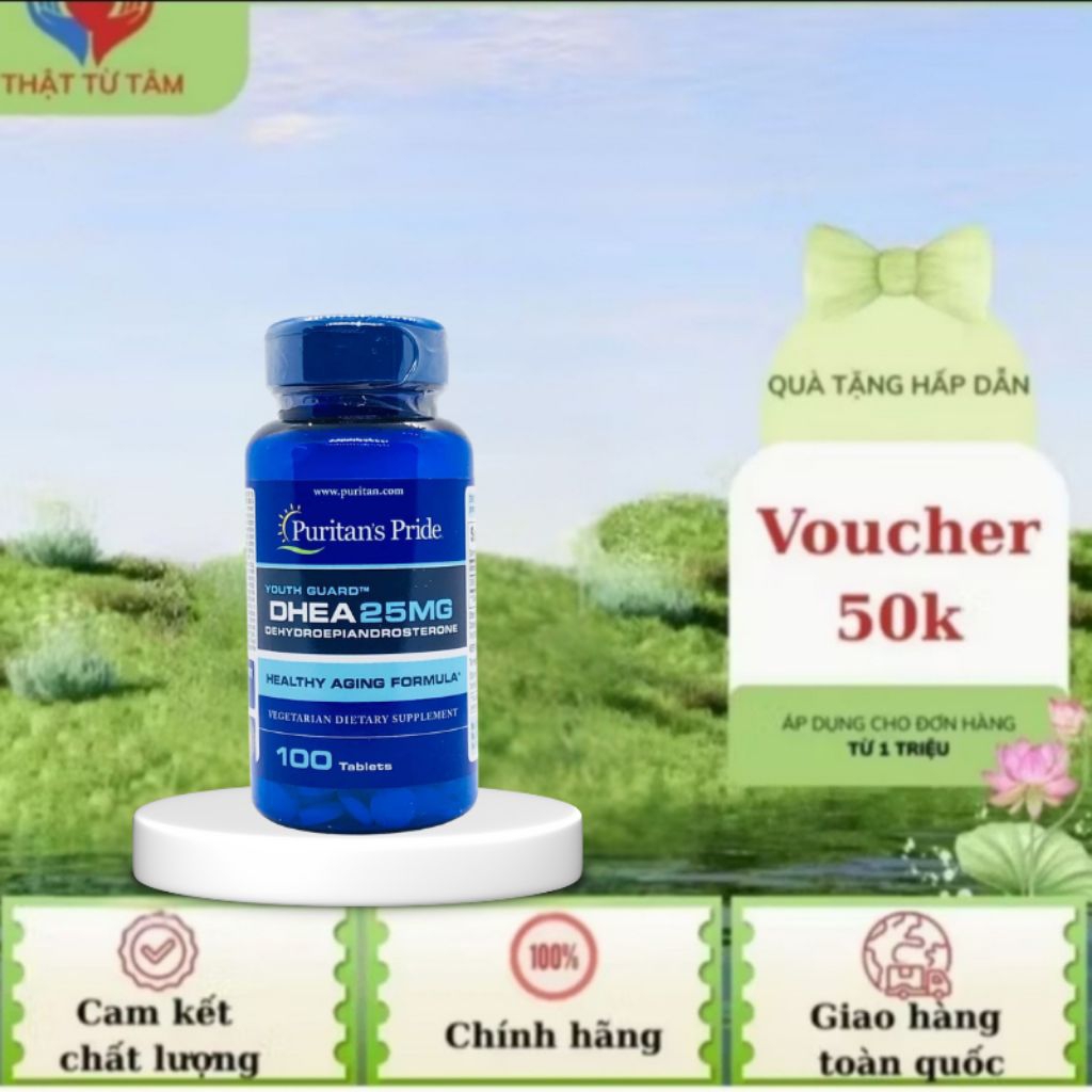 Viên Uống Hỗ Trợ Tăng Cường Nội Tiết Tố DHEA Puritan's Pride.