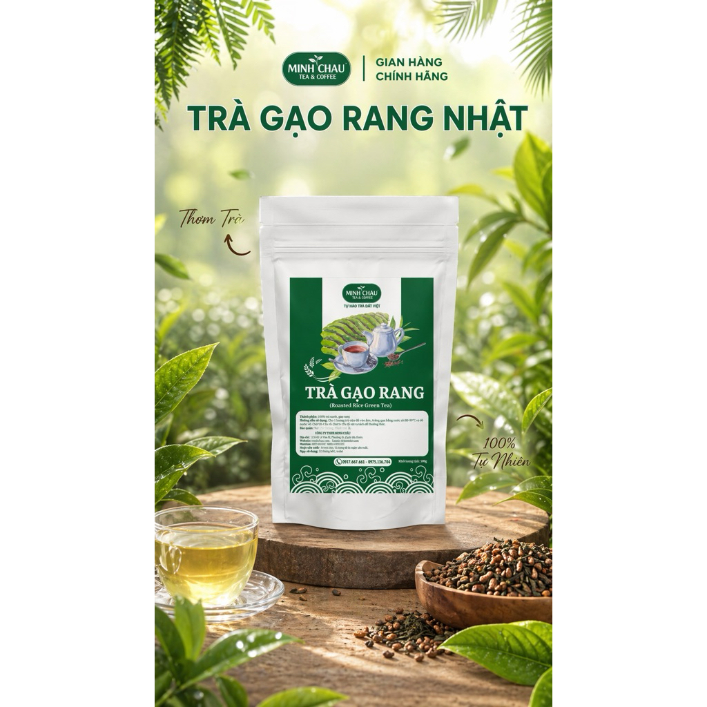 TRÀ GẠO RANG NHẬT MINH CHÂU 500G - Dùng pha trà sữa gạo, trà gạo machiato