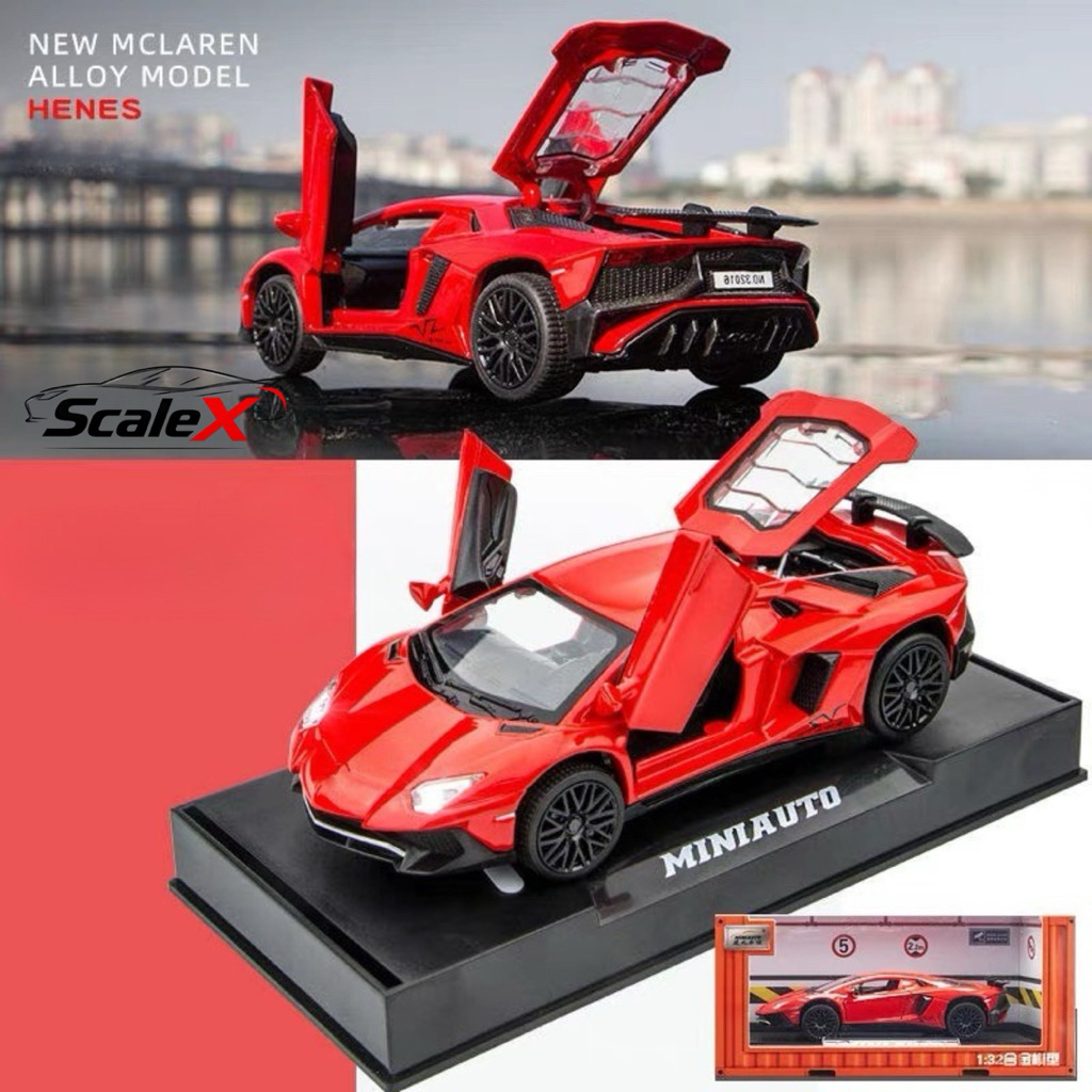 Mô hình Lamborghini Aventador LP750-4 (Có đế trưng bày) tỷ lệ 1:32 bằng hợp kim có âm thanh ánh sáng