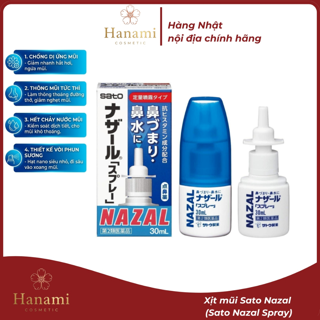 Xịt mũi Nazal Sato 30ml Nhật Bản