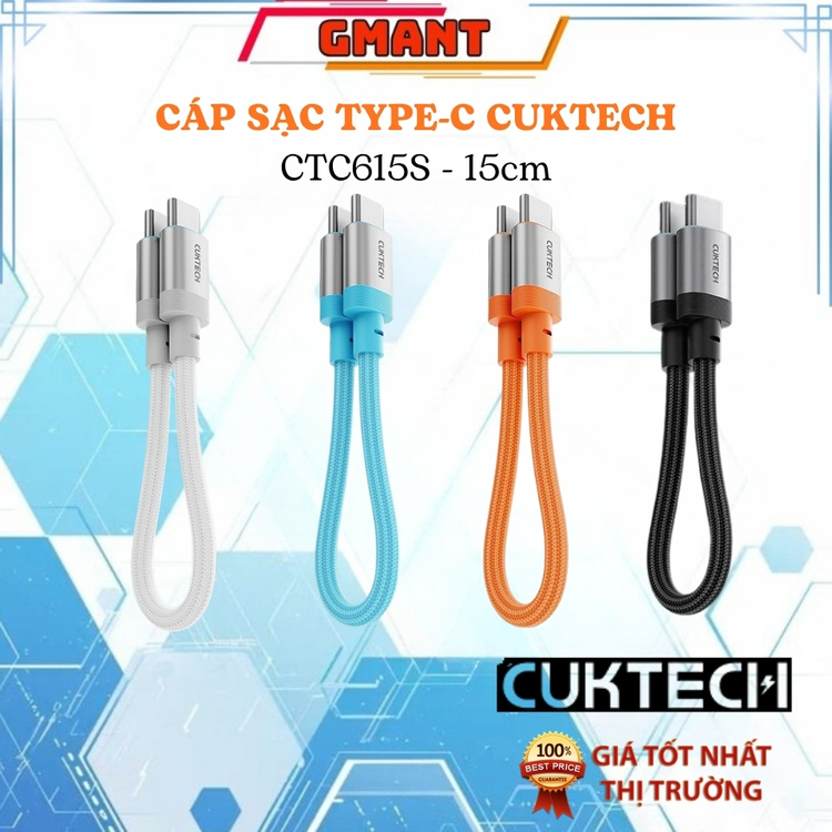 Cáp Sạc CUKCTECH Type-C 15cm 240W CUKTECH CTC615S Dài 15cm
