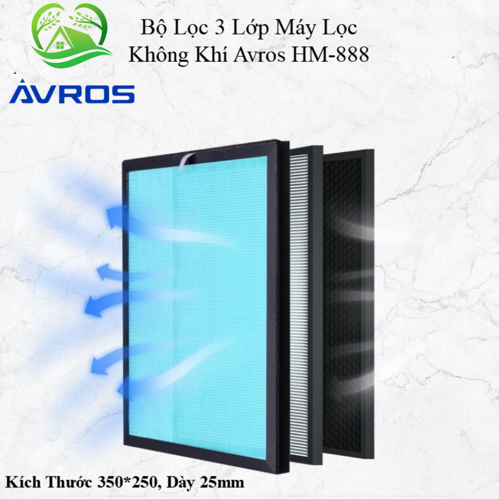 Bộ Lọc HEPA 4 Lớp Thay Thế Cho Máy Lọc Không Khí Avros HM888 - Bộ Lọc Dự Phòng HM-888 - Hàng Mới 100