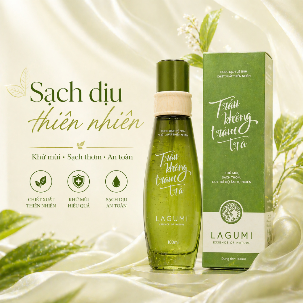Dung Dịch Vệ Sinh Lagumi Trầu Không 100ml – Hỗ Trợ Khử Mùi, Giữ Cảm Giác Khô Thoáng
