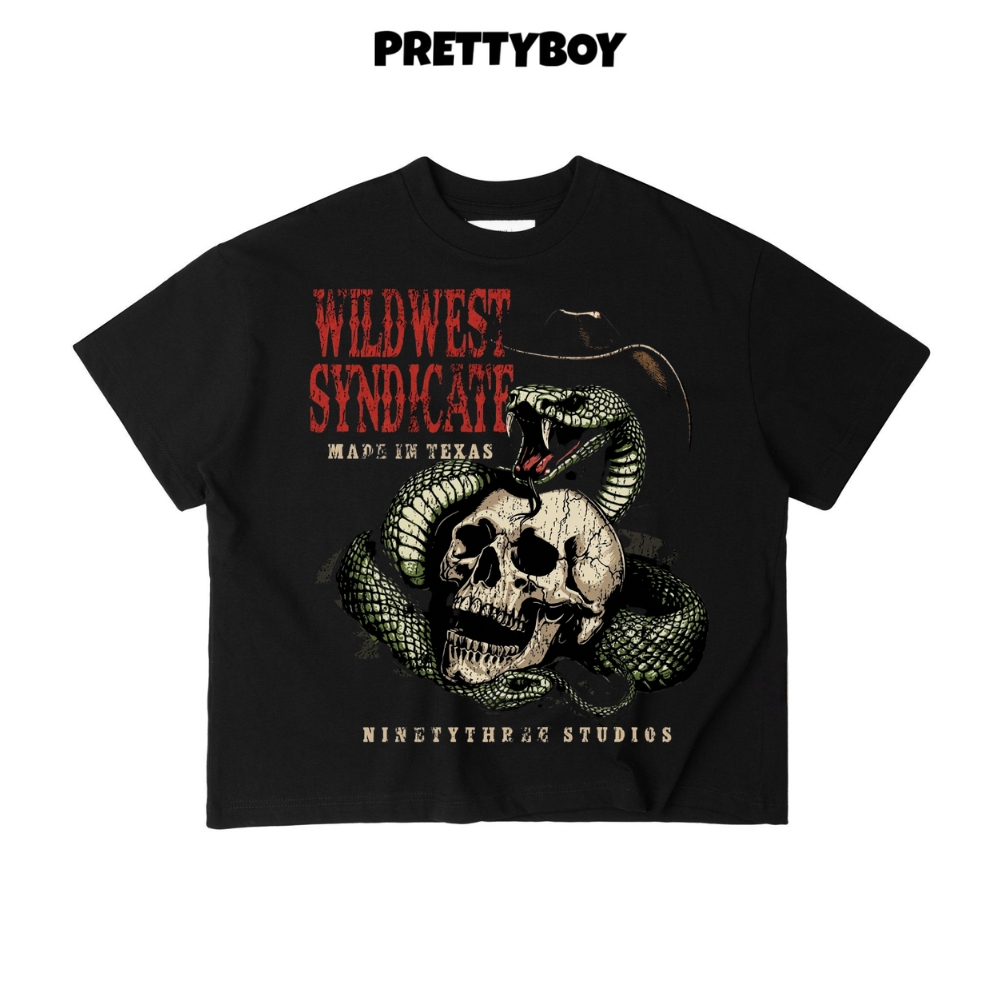 Áo Thun Boxy Nam Nữ WILDWEST Cotton 280gsm Vintage American - PRETTYBOY