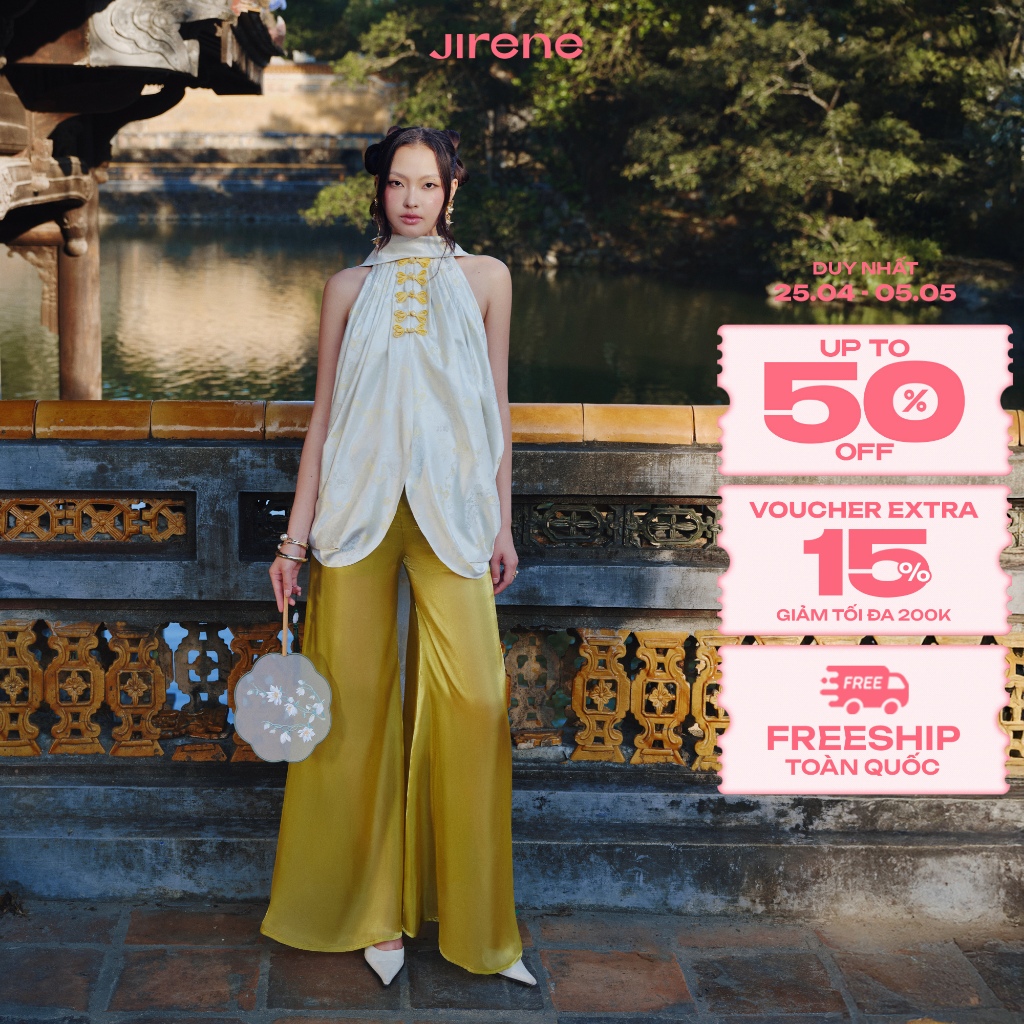 Jirene - Quần ống suông vài organza MUHI PANTS