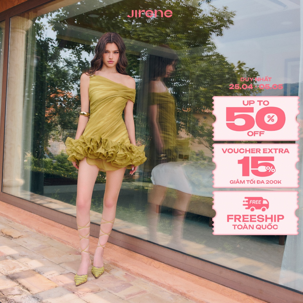 JIRENE - Đầm nữ thiết kế trễ vai bồng bềnh SUMMA DRESS