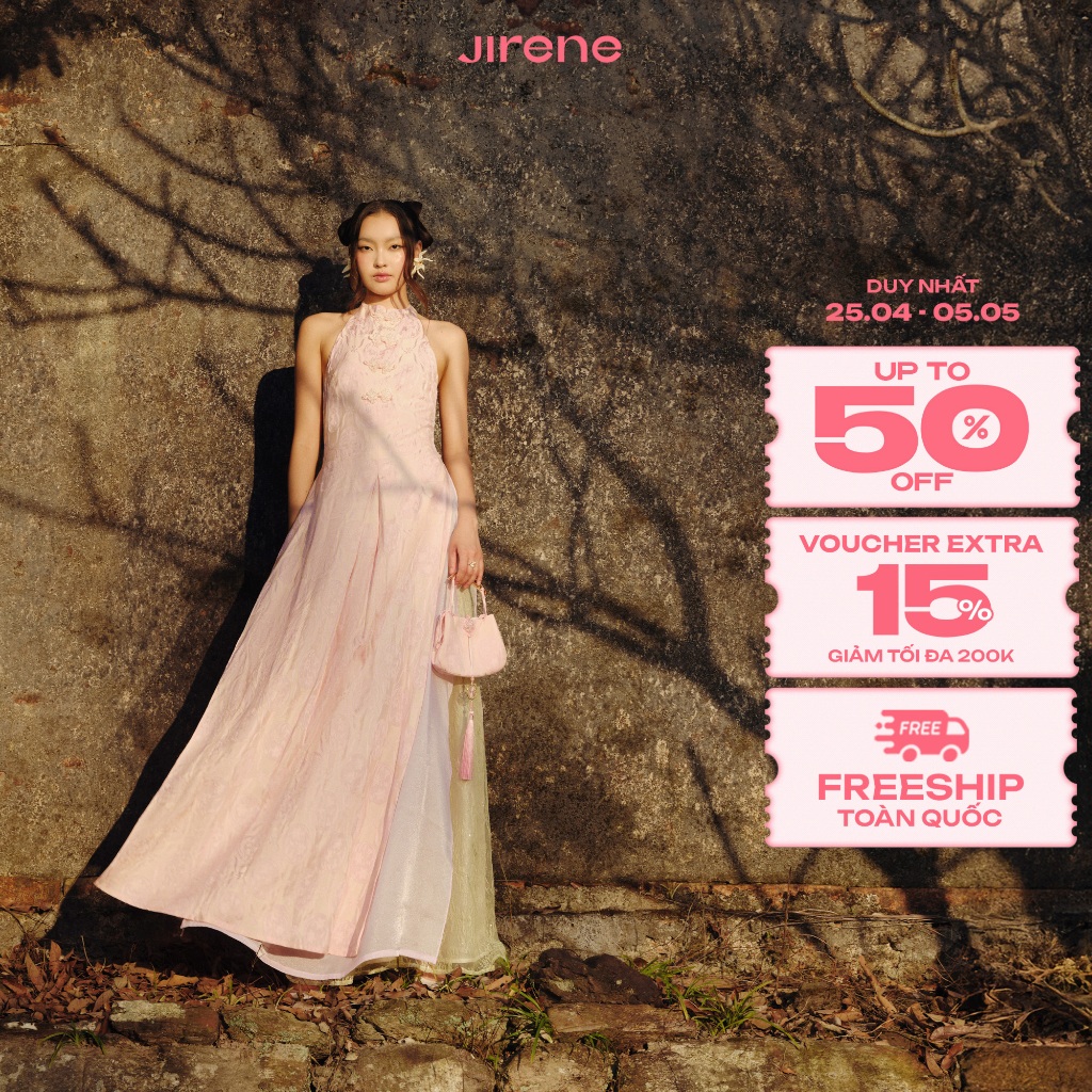 Jirene - Quần ống suông vài ren kim sa SEIDO PANTS