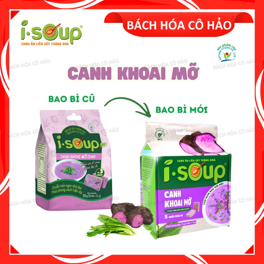 CANH KHOAI MỠ CHAY PURPLE YAM SOUP ISOUP 50 GRAM