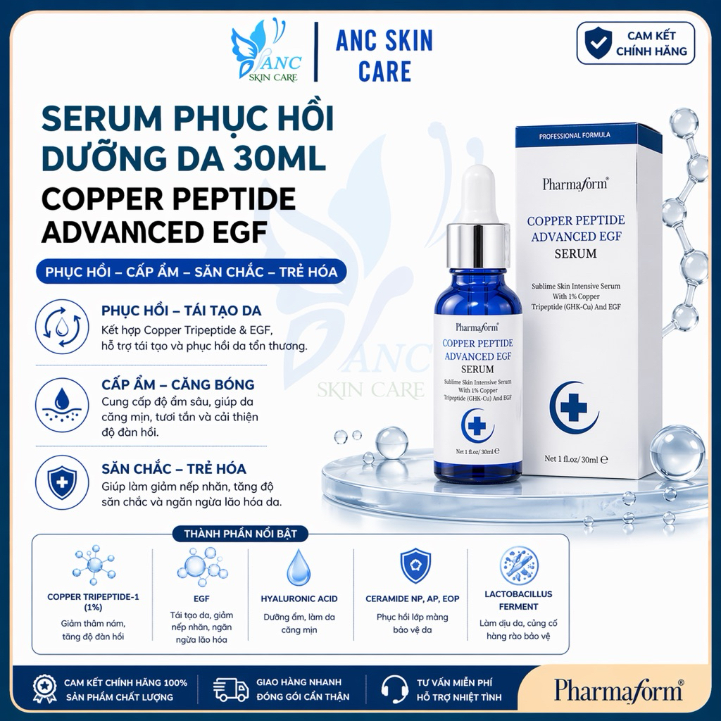 Serum Dưỡng Phục Hồi Da Copper Peptide Advanced EGF 30ml – Peptide Đồng & EGF