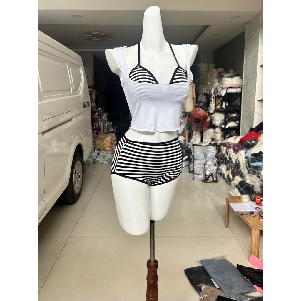[HCM] Sét 3 món áo bra có mút nhực đầy đủ quần bikini chuẩn hình kèm áo ngoài thun giấy chuẩn cao cấp MANILA | BigBuy360 - bigbuy360.vn