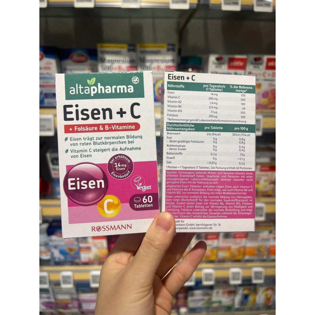 ( HÀNG ĐỨC)VIÊN UỐNG BỔ SUNG SẮT Altapharma Eisen