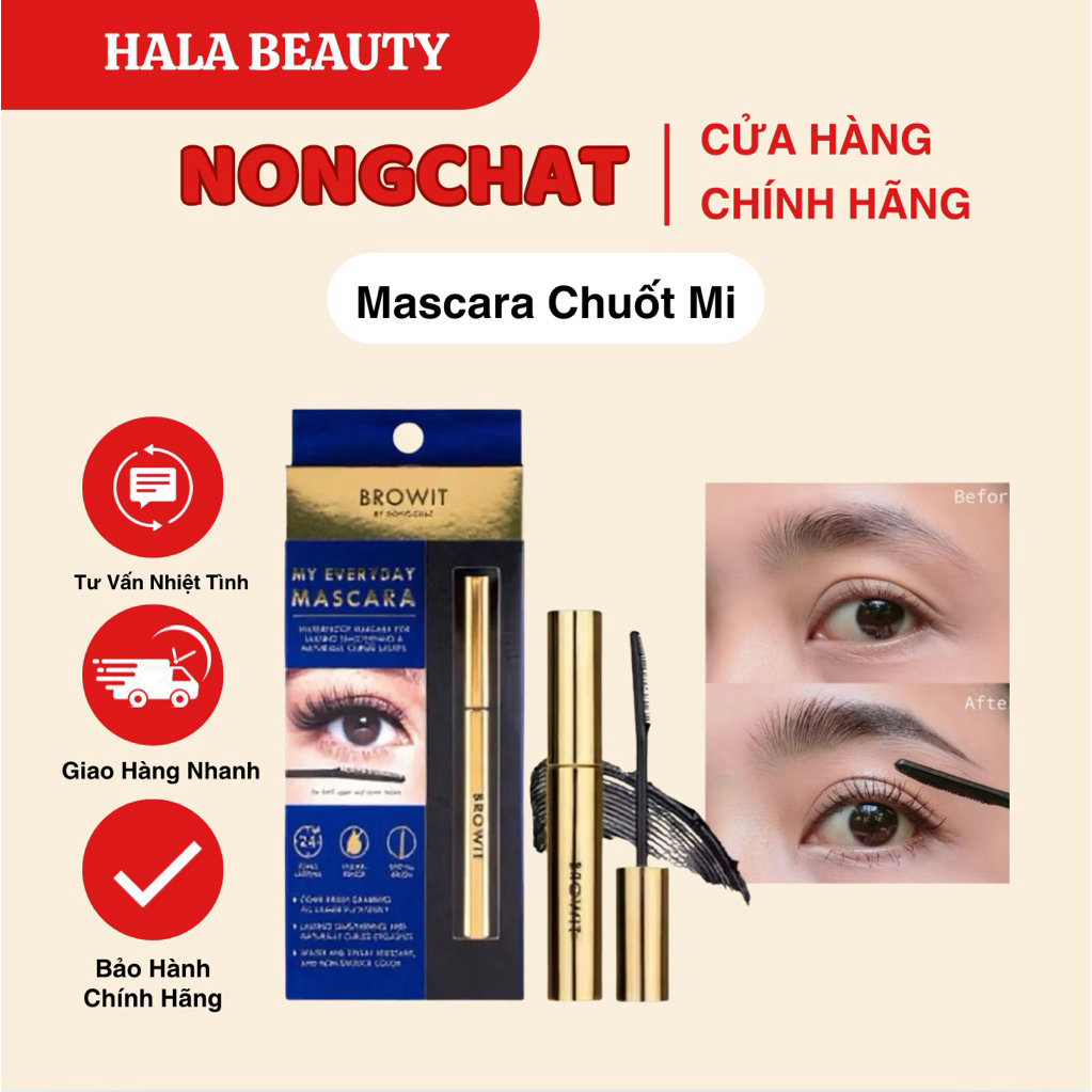 [NongChat] Mascara Nongchat Browit My Everyday Chuốt Mi Không Trôi Dài Cong, Tơi Mi
