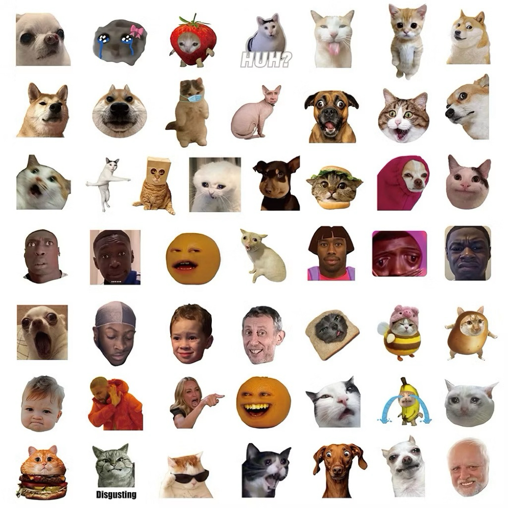 Sticker chó mèo funny meme hài hước / sticker meme chó mèo / hình dán vô chi meme funny/ sticker vô 