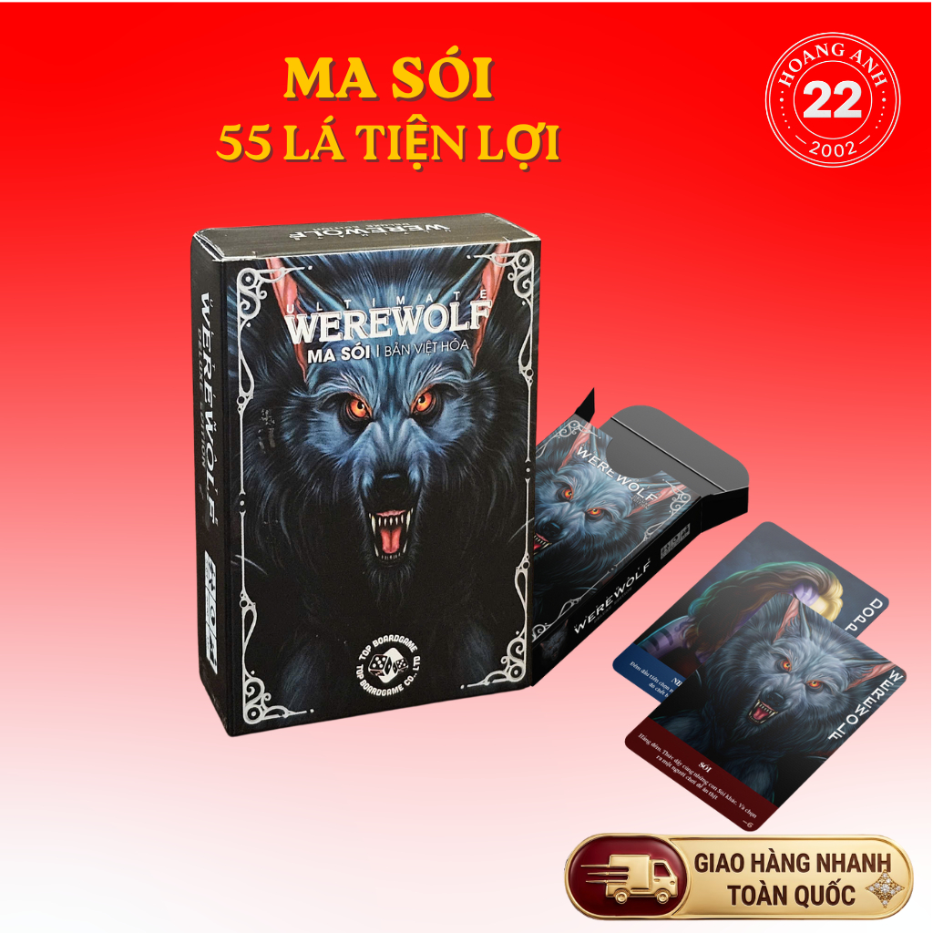 Bài MA SÓI việt hóa 55 lá CHẤT GIẤY DÀY- siêu tiện lợi