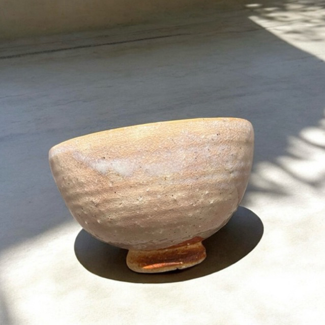 Chawan, Bát đánh và uống trà Matcha men Hagi cốt sỏi | Chawan Hagi nở hoa | Chawan men chảy màu hồng
