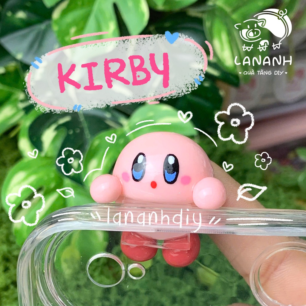 [Hippers for phone] CÓ SẴN-bé Kirby -Mô hình bám điện thoại đất sét handmade dễ thương