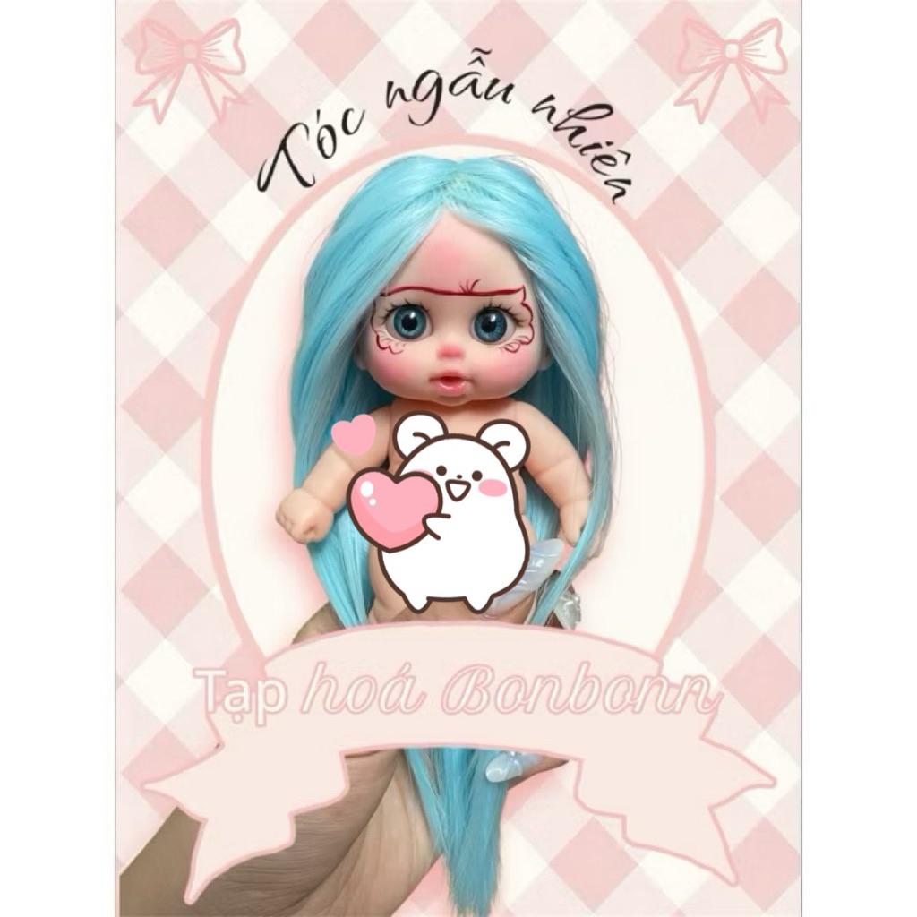 Búp bê 5in gái, búp bê nhựa tóc Màu Ngẫu Nhiên