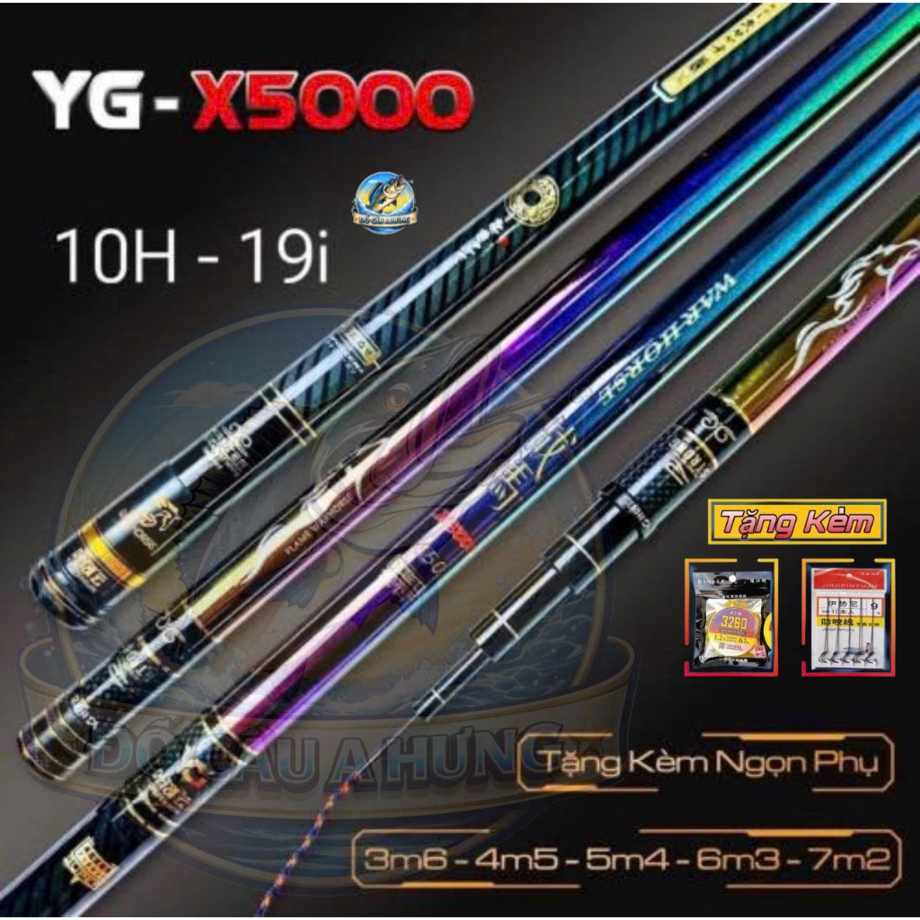 Cần Câu Tay YG X5000 10H - 19i chuyên Săn hàng Kèm ngọn phụ ( Quà tặng trục . thẻo )