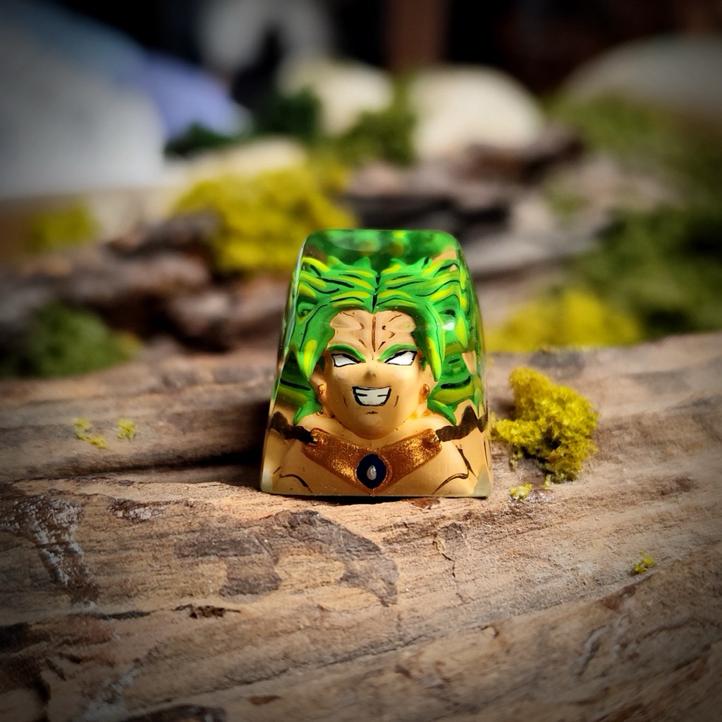 Broly keycap, keycap artisan, dragonball keycap custom, broly