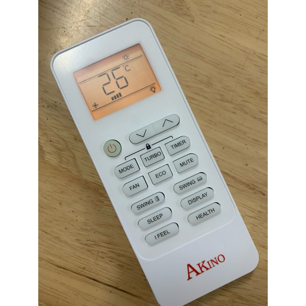 Remote máy lạnh Akino Eco - Điều khiển điều hoà Akino Eco (mẫu 5-hàng xịn-có đèn màn hình) + kèm pin
