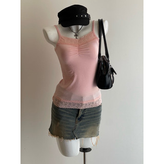 Cami 2 dây y2k 2hand phối ren