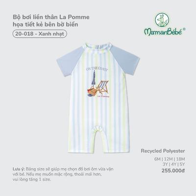 Bộ bơi liền thân La Pomme họa tiết kẻ bên bờ biển - Chất liệu Recycled Polyester mềm nhẹ, nhanh khô– Bé trai/gái - 6M-5Y