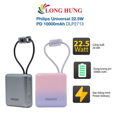 Sạc dự phòng Philips Universal 22.5W PD 10000mAh DLP2713 - Hàng chính hãng