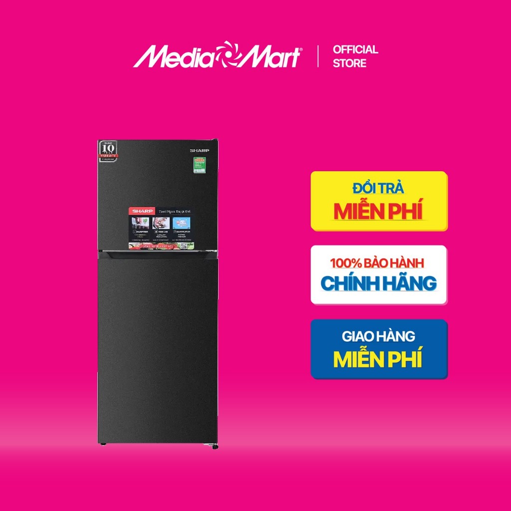 [ Mediamart Mall ] Tủ lạnh Sharp Inverter 197 Lít SJ-X215V-DG BH chính hãng,Ship 0đ