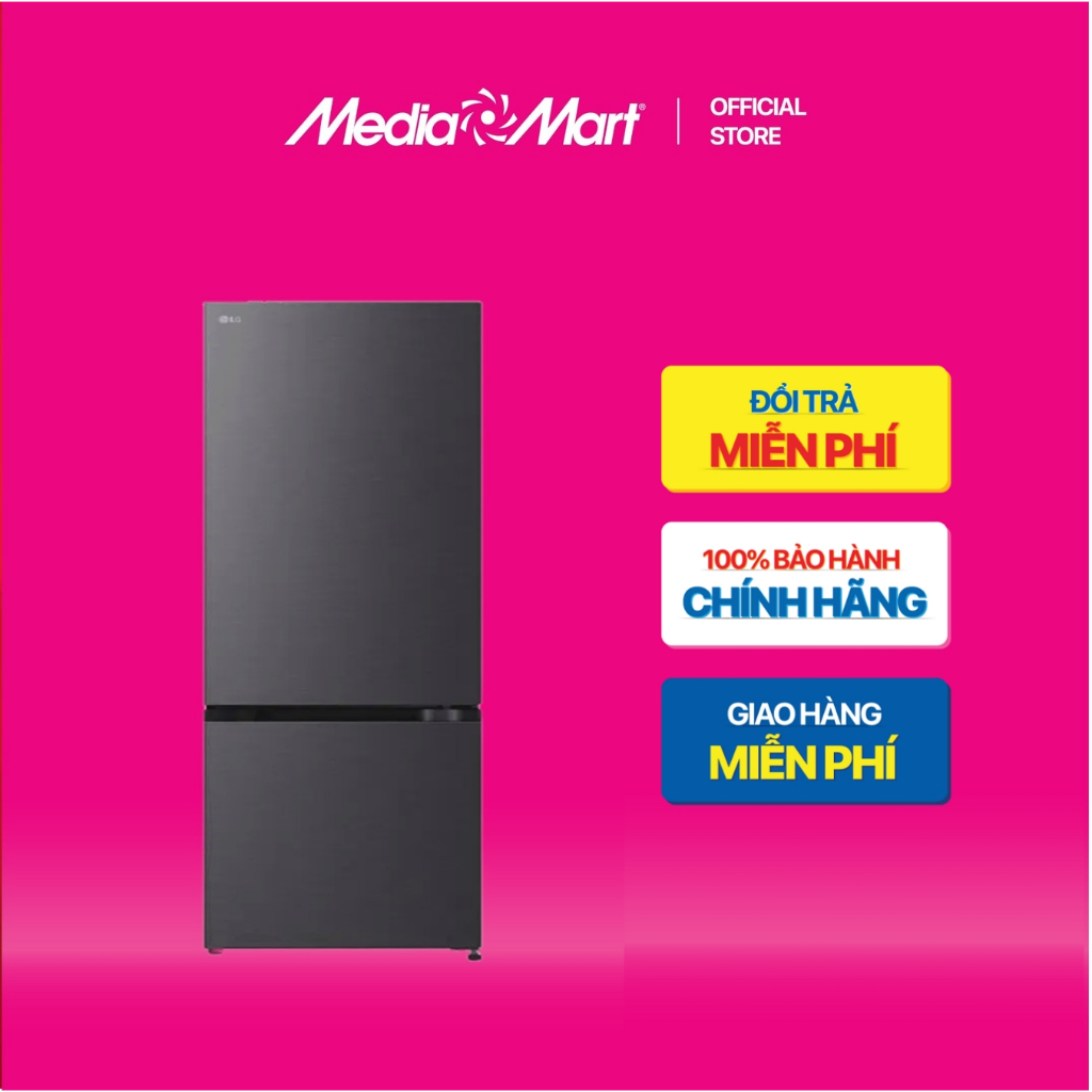 [ Mediamart Mall ] Tủ lạnh LG ngăn đá dưới màu đen 335 Lít LBB33BLM BH chính hãng,Ship 0đ