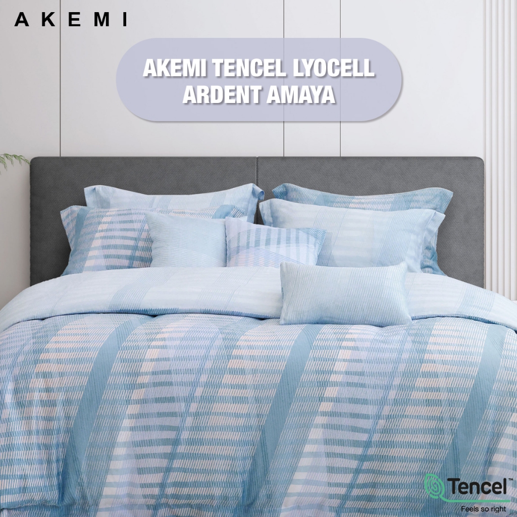 Bộ ga vỏ gối 6 món Akemi Tencel Lyocell Ardent kèm chăn chần bông