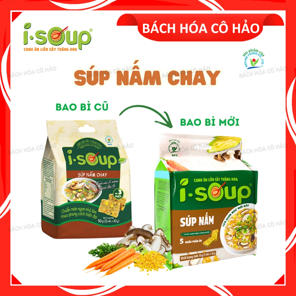 SÚP NẤM CHAY MUSHROOM SOUP ISOUP 50 GRAM