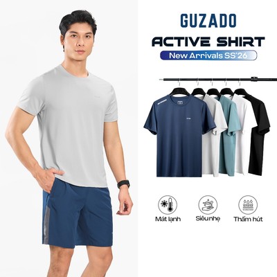 COMBO2 Áo Thun Nam Thể Thao GUZADO Chất Vải Coolmax Co Giãn Thoải Mái CB2GTS04-CB2GATS25S004