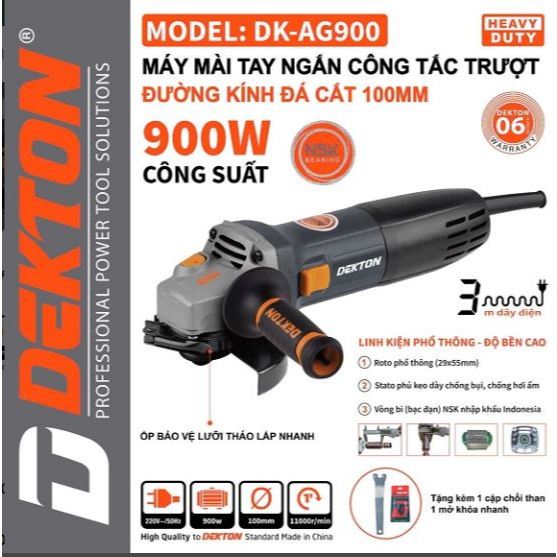 Máy mài dekton DK-AG900 công tắc trượt